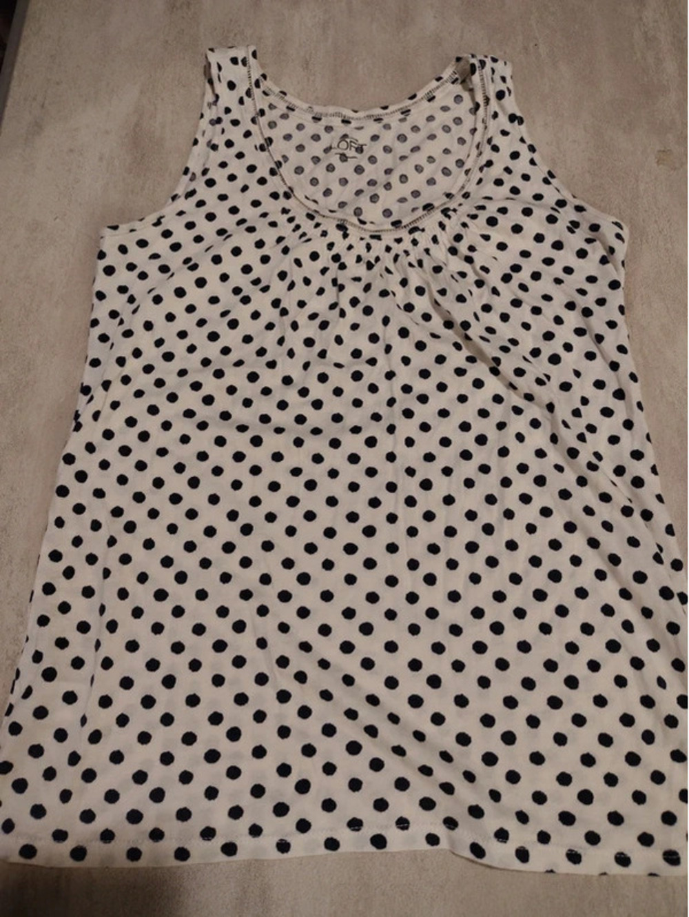 Loft Women's Tank Polkadot Off-white and navy XS